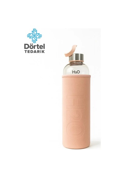 H2o Deri Kılıflı Cam Matara 500 Ml Pembe