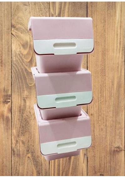 Geseus Motek Organızer Tekerlekli Eşya Ve Erzak Kutusu 3X33 L-Mt05 Pembe+Beyaz Pembe