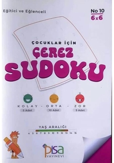 Pisa Çocuklar İçin Çerez Sudoku No 10 - 6 X 6