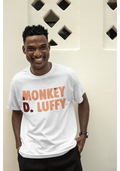 Sevbano Monkey D. Luffy One Piece Sırt Baskılı Unisex Oversize Anime Tişö Beyaz