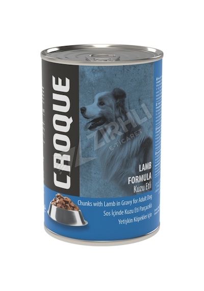 5 Adet Croque Kuzu Etli Konserve Yetişkin Köpek Maması 400 Gr