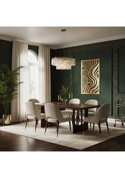 Dikey Dalgalı Metal Duvar Tablosu Salon Dekorasyonu