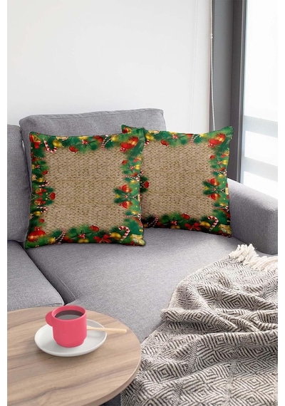 Tr Bej Yeniyıl Yılbaşı Christmas Noel Kırlent Kılıfı Krl1293 Diğer