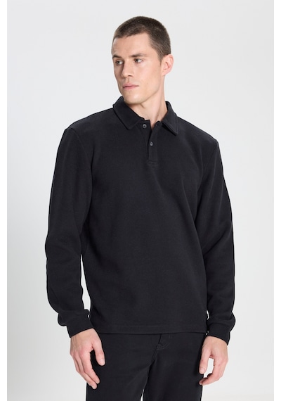 Wrangler Regular Fit Normal Kesim Polo Yaka Siyah Sweatshirt Siyah