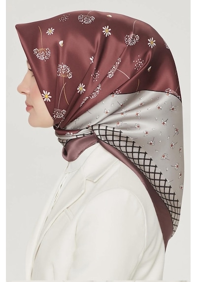 Armine İpek Eşarp Nostalji - 8517-07 Bordo Twill Bordo