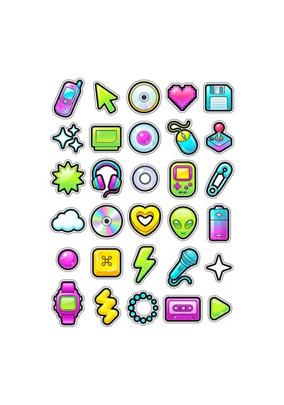 Retro Vintage Sticker Seti 150 Adet - 5'li Mega Paket No13 - Laptop Defter Ajanda Çok Renkli