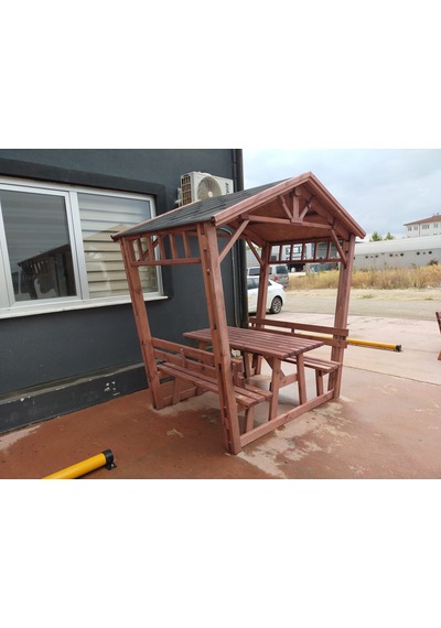 Çatılı Bank Çardak Pergola P47 Maun