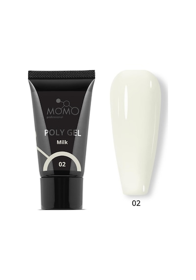 Momo Professional Protez Tırnak İçin Poly Gel Poli Jel No.02 Süt Beyazı 30 Gr