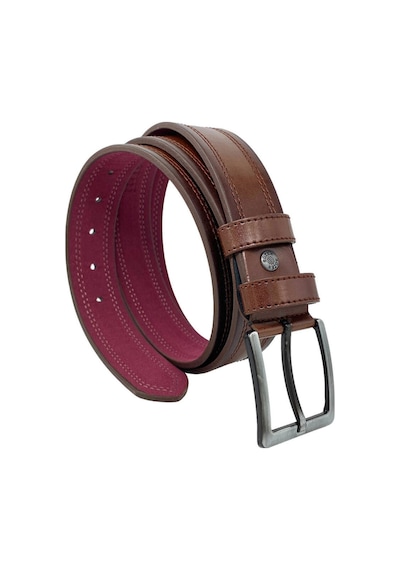 Süzer Deri 4 Cm.lik Spor Suni Deri Çift Dikişli Model Erkek Kemer Kahverengi Kahverengi