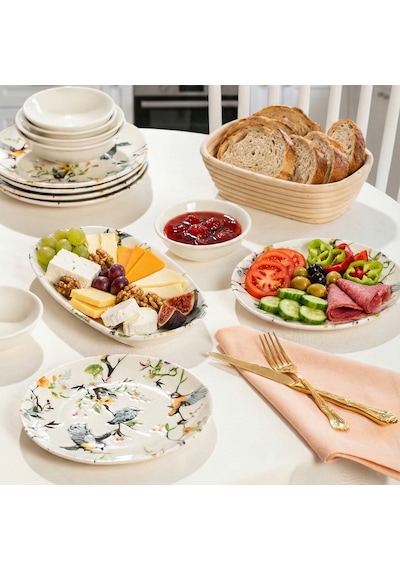 Porsima 4271 Pure 14 Parça Porselen Kahvaltı Seti 6 Kişilik Kahvaltı Takımı Renkli