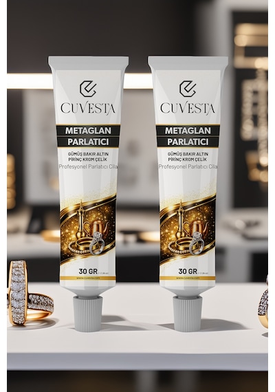 Cuvesta Metaglan Parlatıcı 2'li Gümüş/bakır/altın/krom/çelik/pirinç/nikel Parlatma Cilası 2'li Set
