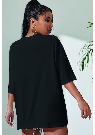 Unisex Not Today Baskılı T-shirt Siyah