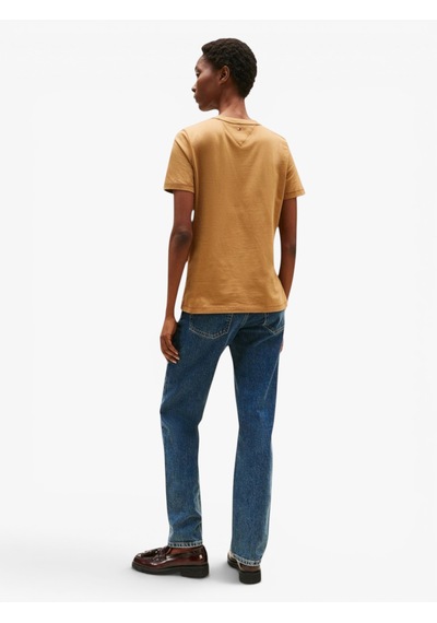 Tommy Hilfiger Tonal Flag Reg C-nk Ss Tee Kadın Kahverengi T-shirt - Ww0ww45626