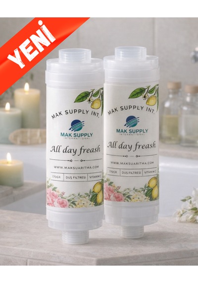 Duş Filtresi C Vitaminli Limon / C Vitaminli Kokusuz / Gül Hyaluronik Asit beyaz