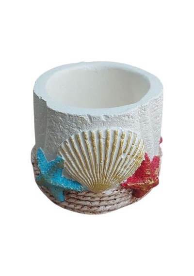 Deniz Kabuklu Renkli Saksı 9x6,5cm 12876660