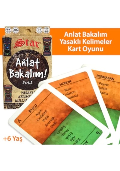 Star 2 Adet Anlat Bakalım Oyun Kartı Kutusu Seri 1 ve 2 Birlikte