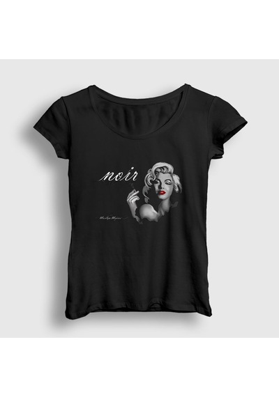 Presmono Kadın Noir Marilyn Monroe T-shirt Siyah