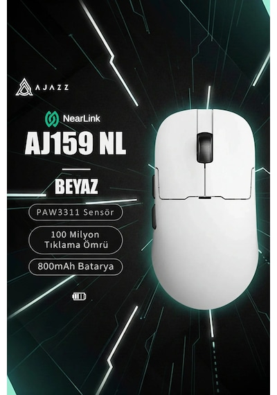 Aj159 Nl Near-link 3 Modlu 1000hz 12.000 Dpı 400 Mah Batarya Paw 3311-yeni Nesil Bağlantı Modu Diğer