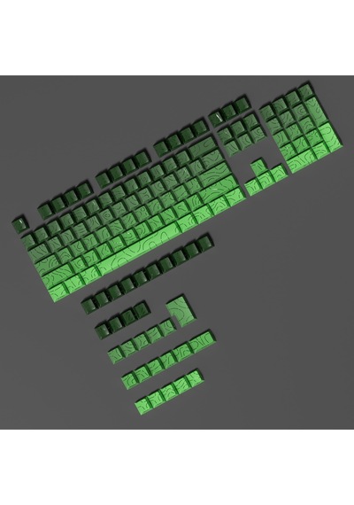 Mekanik Klavye -pbt Çift Baskı Keycap Seti- Çizgi Desenli 137 Tuşlu Yeşil - Siyah Tuş Takımı