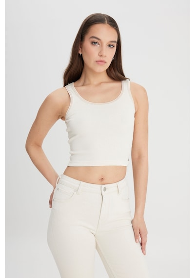 Lee Slim Fit Dar Kesim Ekru Tişört L241624104