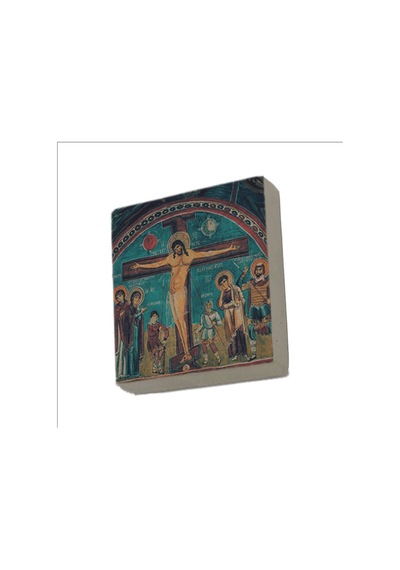 Kapadokya Göreme Karanlık Kilise Freski - İsa Mesih'in Çarmıha Gerilişi Baskılı Taş Magnet 5x5