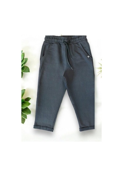Zekids Erkek Çocuk Basic Pamuklu Eşofman Alt-14201 Füme