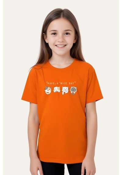 Panios Kids Baskısız Düz Kız Çocuk Tişört Çok Renkli