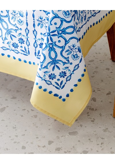 Madame Coco Ligny Masa Örtüsü - 150x250 Cm - Mavi/bej Maor0000000042