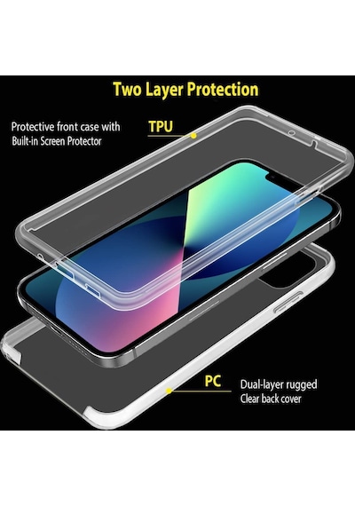 Teknomoda Samsung Galaxy Uyumlu A34 Kılıf 360 Şeffaf Ön Arka Korumalı Şeffaf Silikon