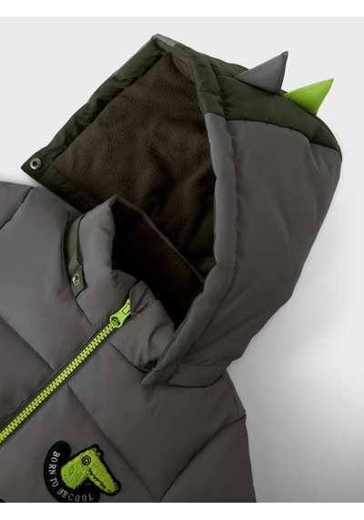 Name It Nmmmorten Puffer Dino Detail1 Erkek Çocuk Mont 13243943 Yeşil