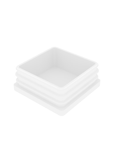 Cateksss 60x60 Mm Profil İçin Kademeli İçe Geçme Profil Tapası, Profil Kapak, Profil Tapa Ral9016 Beyaz - 42 Li Paket