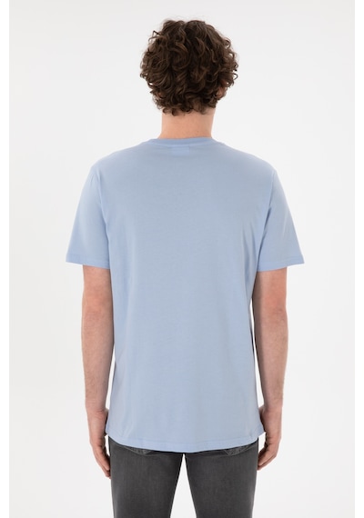 U.S. Polo Assn. Erkek Regular Fit Bisiklet Yaka Açık Mavi Basic Tişört 50305985-VR003