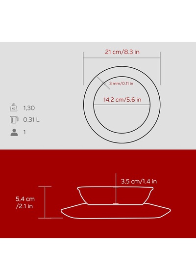 Lava Döküm Yuvarlak Çorba Kasesi Ve Kayın Servis Ahşabı. Çap Ø 14cm. Bordo