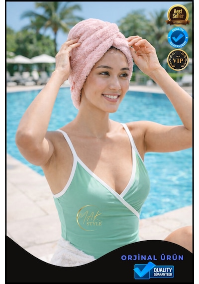 Mikrofiber Saç Havlusu Hızlı Kuruyan, Yumuşak Ve Hafif Farklı Renk Seçenekleri Pembe
