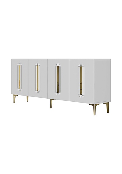 Ka1810bg Rany Konsol ,tv Sehpası Beyaz-gold 180cm