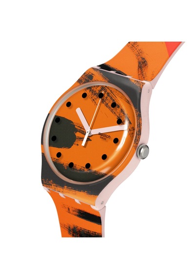Swatch Suoz362 Barn-grahams Orange And Red Unisex Kol Saati