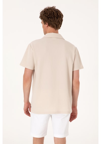 U.S. Polo Assn. Erkek Taş Apaş Yaka Kısa Kollu Örme Gömlek 50306977-VR049