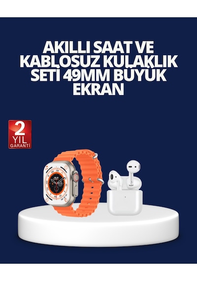 Watch 9 Max Akıllı Saat Ve Kablosuz Kulaklık Seti 2 Kordonlu Sesli Görüşme Özellikli
