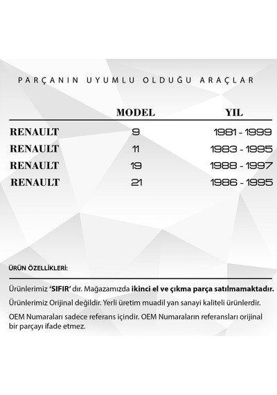 Renault 9, 11, 19, 21 İçin Motor Yağ Çubuğu
