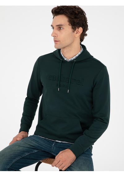 Zümrüt Regular Fit Kapüşonlu Sweatshirt Yeşil