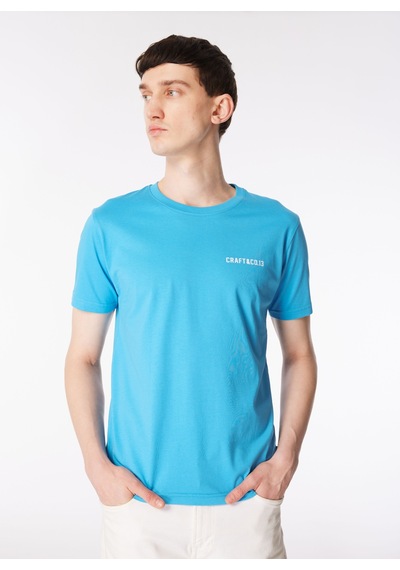 Ko Samui Bisiklet Yaka Baskılı Mavi Erkek T-shirt Kmtr S226 Road Craft&co Regular Fıt