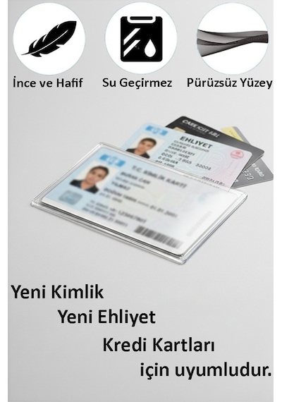 Kimlik Ehliyet Kabı Şeffaf 5 Adet Yumuşak Esnek Şeffaf Kırılmaz Kredi Kartı Koruyucu Kart Kılıfı Kart Kabı Plastik