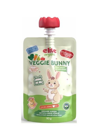 Veggie Bunny Organik Karışık Meyve Ve Sebze Püresi 110 Gr