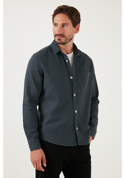 Buratti Pamuklu Tek Cepli Regular Fit Erkek Gömlek Cf25W129140 Antrasit