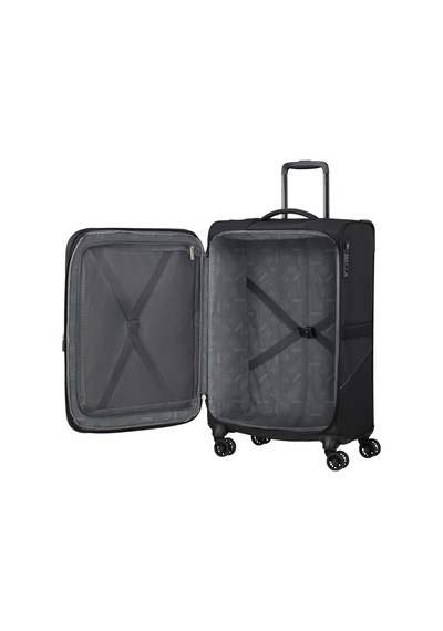 American Tourister Siyah Unisex Çekçekli Kumaş Valiz Summerrıde-spınner Exp Tsa