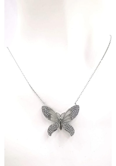Omar Silver Kadın Kelebek Model Zirkon Taşlı Gümüş Kolye Omr8668 Omar Silver Kadın Kelebek Model Zirkon Taşlı Gümüş Kolye Omr8668