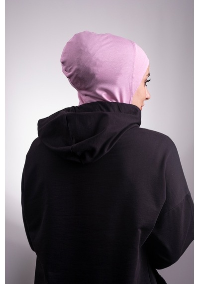 Hürrem Bone Pembe Pratik Hazır Geçmeli Bone Viskon Kumaş Hijab Spor 2106_04 Pembe