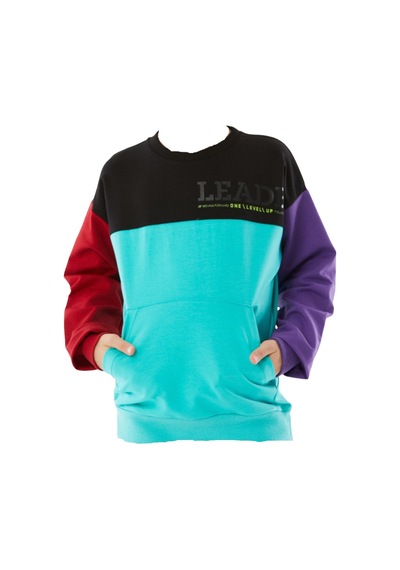 İrem Çocuk Giyim Erkek Çocuk /kız Çocuk Leader Yazı Desenli Renk Bloklu Kanguru Cepli Çok Renkli Sweatshirt Çok Renkli İrem Çocuk Giyim Erkek Çocuk /kız Çocuk Leader Yazı Desenli Renk Bloklu Kanguru Cepli Çok Renkli Sweatshirt Çok Renkli