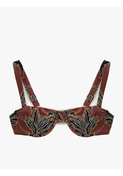 Koton Astarlı Çiçek Desenli Balenli Bikini Üstü Kahverengi Desenli 5sak10040mm Kahverengi Desenli Koton Astarlı Çiçek Desenli Balenli Bikini Üstü Kahverengi Desenli 5sak10040mm Kahverengi Desenli