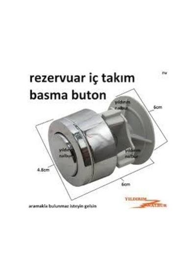 Rezervuar Iç Takım Düğmesi Basmalı Buton Standart Banyo Klozet Iç Takım Buton Açık Ahşap